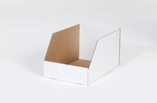 8 x 18 x 10" Jumbo Open Top Bin Corrugated Box White 25 Pack