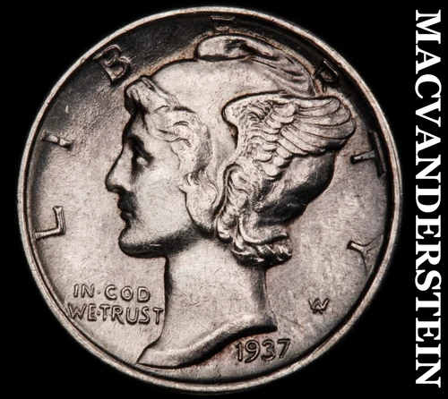 1937 Mercury Dime- Silver- Uncirculated Luster No Reserve #i8793