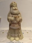 Fenton Uranium Burmese Glass Old World Santa Figurine w/ Cat 8.5”
