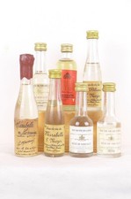 3 cl eau de vie lot de 7 mignonnettes mirabelle curaçao poire cassis coing