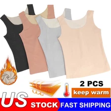 Women's Thermal Vest Double-side Brush Thickened Tank Top Keep Warm Dailywear US