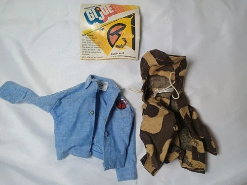 LOT OF 3- VINTAGE GI JOE DOLL ITEMS (1 Shirt, 1 Jacket, 1 Brochure)- FREE SHIP!