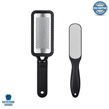 Professional Stainless Steel Foot File Set - Callus Remover & Pedicure Rasp f...