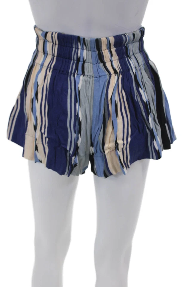 Ella Moss Womens Striped Elastic Waist Slip-on Shorts Blue Size XS - Image 3 of 4