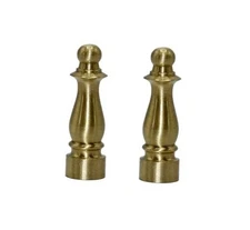  ELY1465 Solid Brass Finial for Lamp Shades 1-1/2 Inch Tall, Pack of 2 