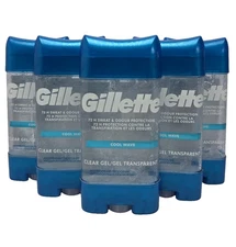 Gillette Cool Wave Men's Antiperspirant and Deodorant Clear Gel-5 Pack