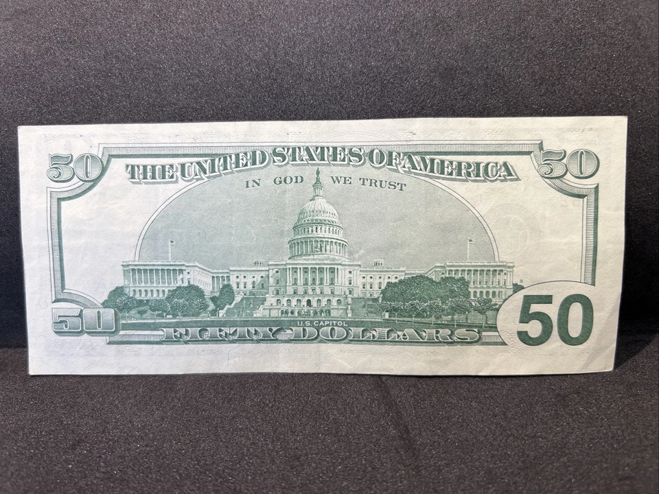 Series 1996 US Fifty Dollar Bill Note $50 New York AB 15782177 A - Image 4 of 4