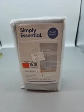 Simply Essential Twin / Twin XL Tailored Bedskirt Lunar Rock Gray 36" Drop