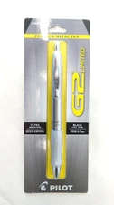Pilot G2 Limited Rolling Ball Gel Pen Fine Point Silver Barrel- Sealed