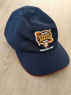 2004,Super Bowl XXXVIII, Blue, CBS Sports, Adjustable, Baseball Hat Cap Hologram