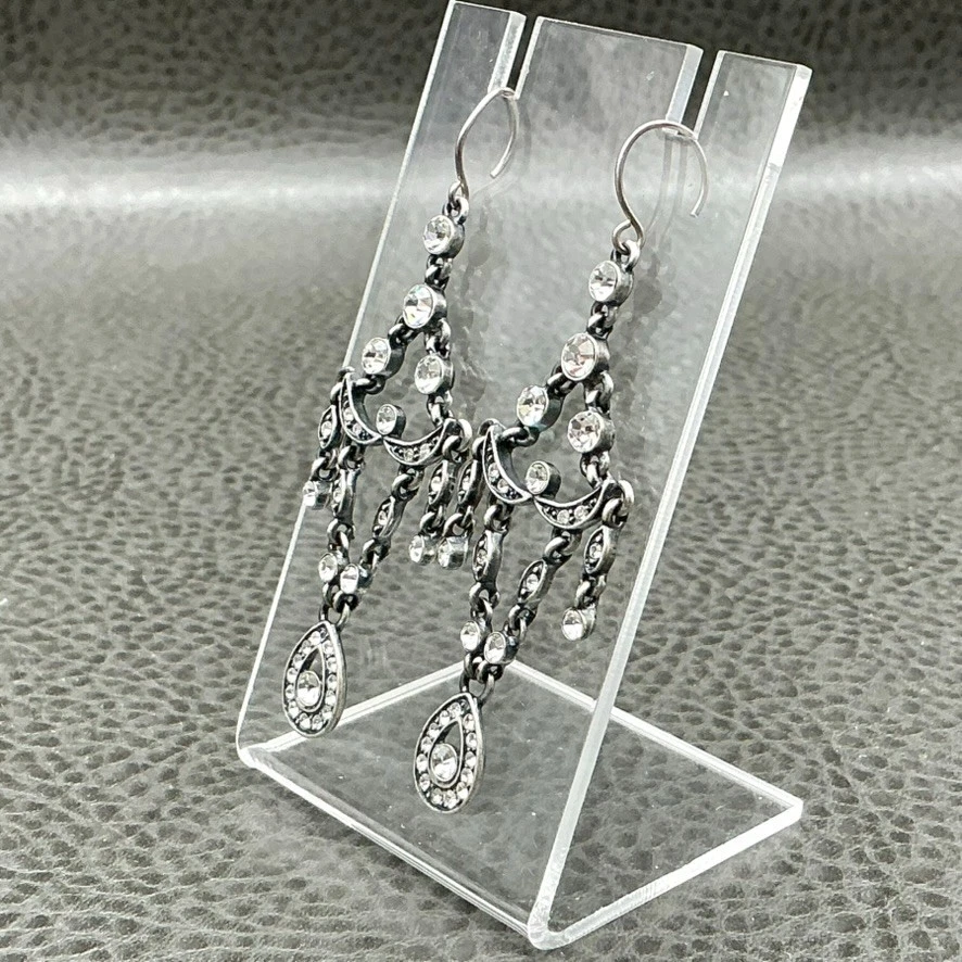 Pendientes Monet Estrás Cristal Araña Tono Plata 2.5 Pulgadas Gota Mujer Foto 3 de 4