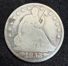 1853-O With Arrows & Rays Seated Liberty Half Dollar