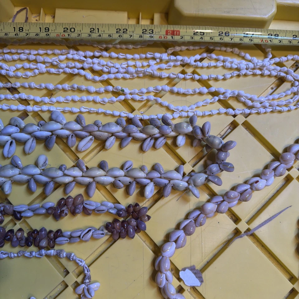 LOTE de 11 Colar Vintage Concha Concha Feito nas Filipinas Longo 60"" - Imagem 3 de 4