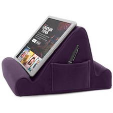 Brookstone Tablet Lap Cushion - and Phone Holder for Bed, Purple