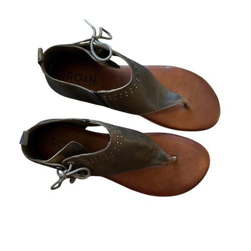 Roan by Bed Stu Xandria Dark Brown Leather Thong Sandals Womes Size 9.5 - Picture 2 of 14