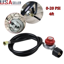 4FT 20PSI Propane Regulator Hose for Fire Pit, Turkey Fryer, Gas Cooker, Burner