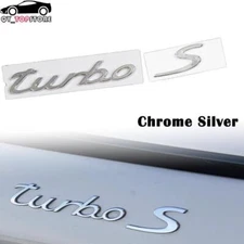 Chrome Letter ' Turbo S ' Sport Car Rear Trunk Lid Badge Emble Sticker 2011-2019