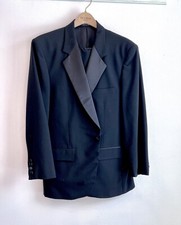 Richard Vaccaro 100 New Wool Black Tuxedo 42R Pants 35R X 27 Long