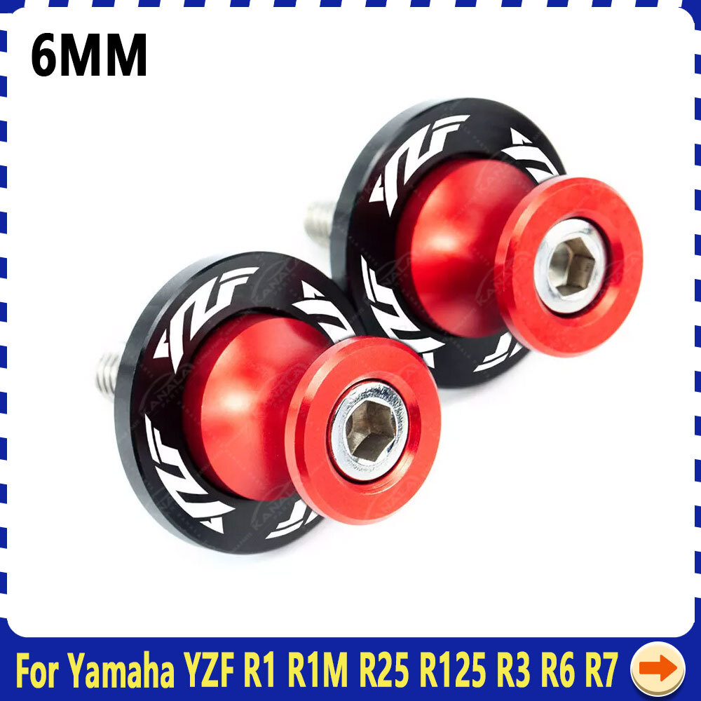 Leica R9 Carretes Deslizantes (spools) De 6mm Para Yamaha YZF-R1/R6 (2010)  - Color Negro Delrin - Para Freno Trasero Spools Yamaha R1 R6, image size:1000x1000