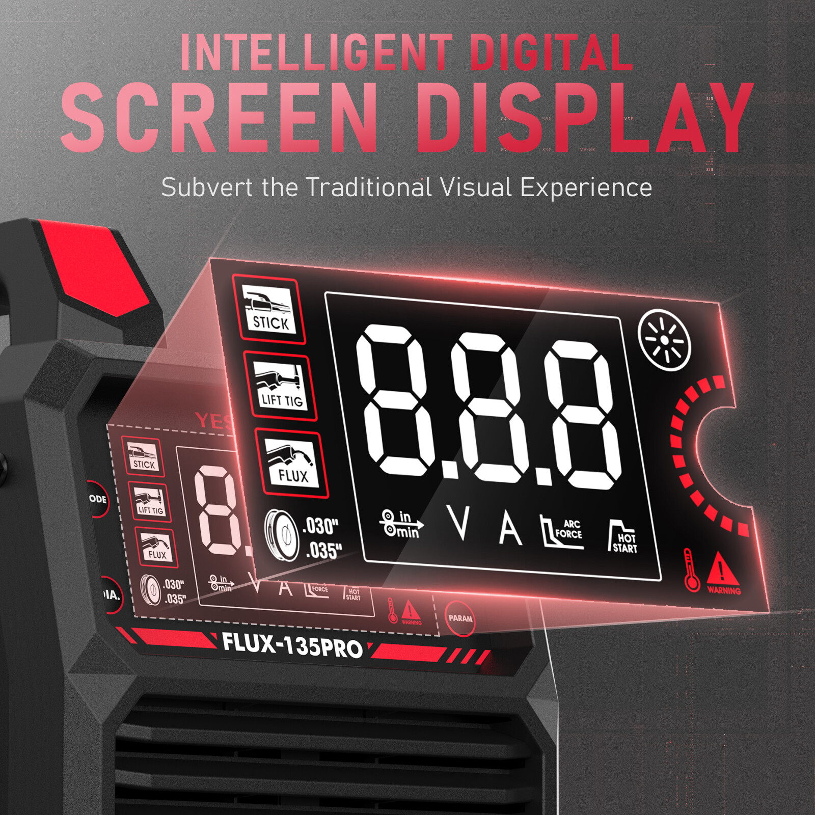 135Amp 110V Flux Core MIG/Lift TIG/Stick 3-in-1 Welding Machine IGBT Inverter