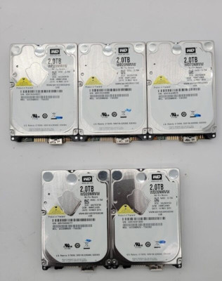 Lot of 5 Western Digital 2TB WD20NMVW- USB 3.0 Portable External Hard Drive