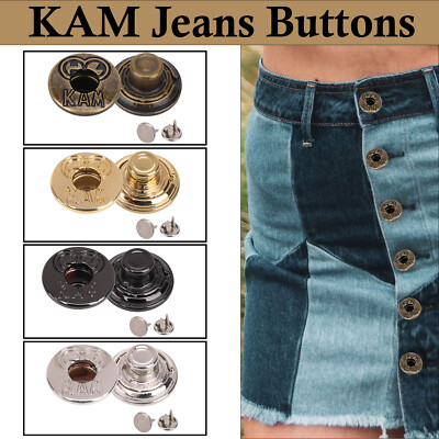 17 mm 20 mm Ersatzjeans Druckknöpfe Denim Metall Nieten Jacke Hose KAM