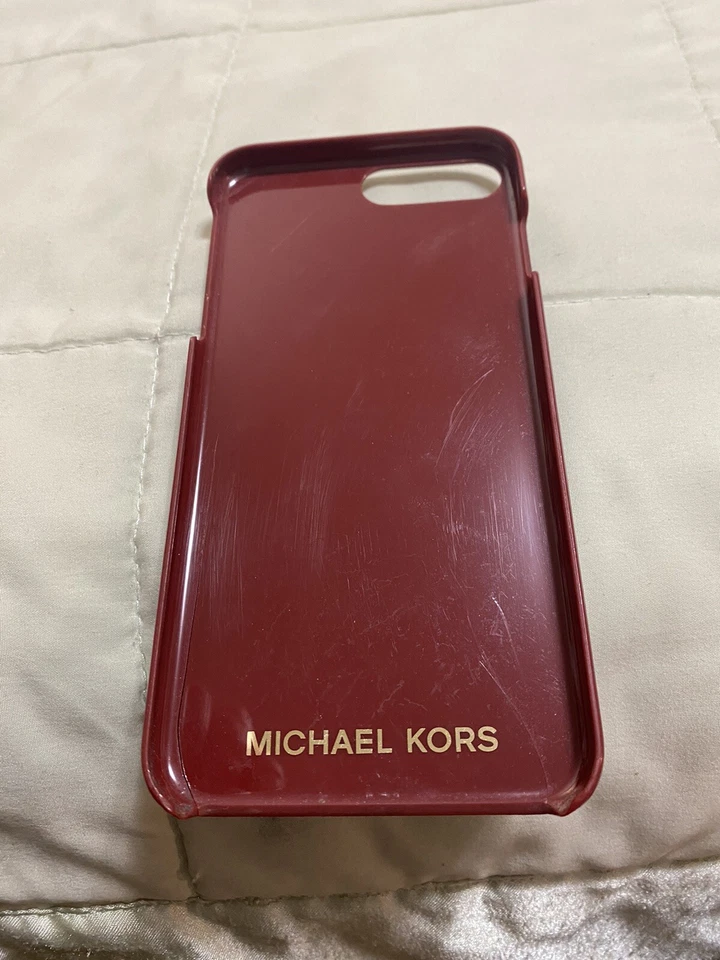Michael Kors iPhone 8 Case Cherry Red Gold Stars Print Phone Cover - Image 3 of 4