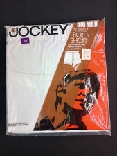 Vintage 1974 Mens Jockey Big Man Suprel Boxer Short White Size 58 New Old Stock