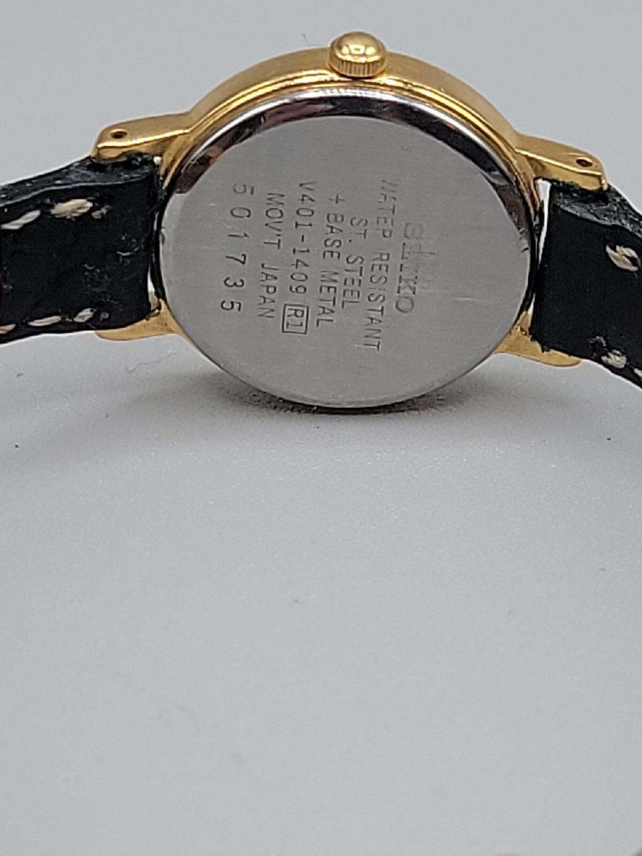 Vintage Seiko Ladies Quartz Watch V401-1409 Black Dial & 7  display picture 2