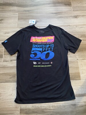 UNDER ARMOUR UA CURRY 7 SC30 x NERF SUPER SOAKER SPLASH SHIRT BLACK MULTI sz XL