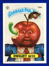 DWIGHT BITE 1986 TOPPS GPK GARBAGE PAIL KIDS STICKER #121B EXCELLENT NO CREASES