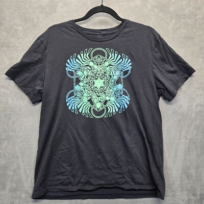 #ad #ad Shamanic Technologies Graphic Tee Mens L Geometric Mandala Design Gray amp; Green $21.55
