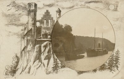 PC SCHIFFE CASTLE BRISTOL ENGLAND VINTAGE ECHTFOTO POSTKARTE (u6253)