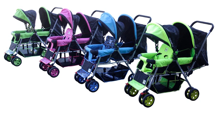 DOUBLE Stroller GREEN  Baby Strollers BEBELOVE 2 Seats Multiple Multi Twin Child - Image 4 of 4