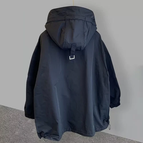 Herren Freizeit Anorak Kapuze Windbreaker Uni Pullover Wasserdicht Zweifarbig Hoodie/ - Bild 7 von 11