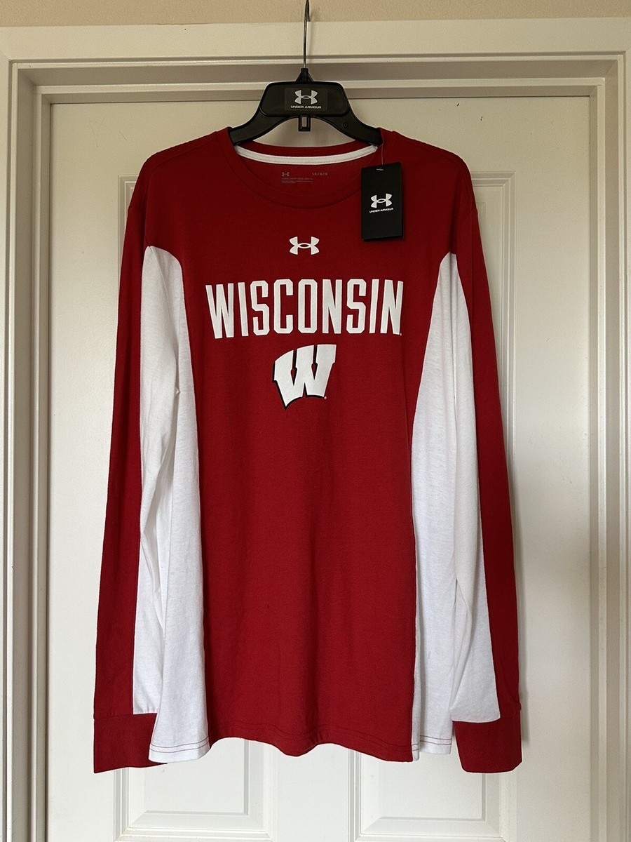 Under Armour Wisconsin Badgers Men's LG Long Sleeve Shirt NWT