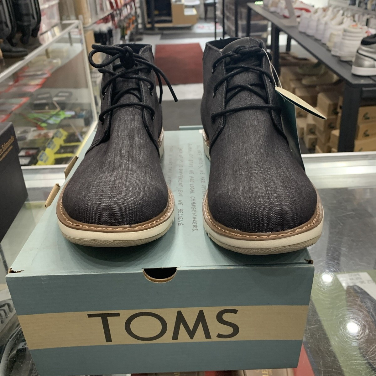 Toms Navi Moc Chukka Boots Mens Size 13 Gray Leather Casual Lace Up Ankle Shoes Toms Mateo Chukka Boots Mens Brown Lace Up US | Mercari main image 3