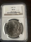 Morgan Dollar 1885 NGC MS 62 Philadelphia $1 Silver Coin 8680737-022