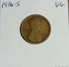 1916-S Lincoln Wheat Cent San Francisco Mint Very Good