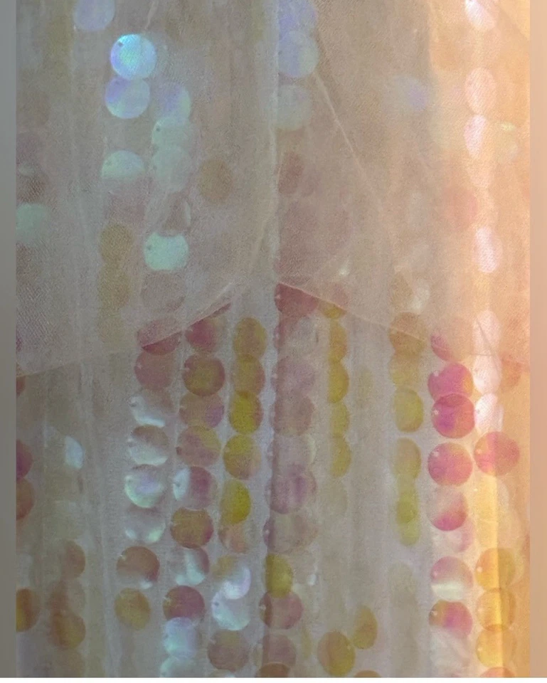 Halabaloo Pink Tulle Sparkling Iridescent Sequins Girls Mini Dress Sz 14 NWT - Image 3 of 4