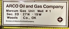 Vintage Porcelain Oil Field Sign - Arco Oil & Gas Co, Marcum Gas Unit Well #1