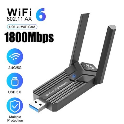 USB 3.0 WiFi 6Adapter 1800Mbps Dual Band 2.4/5Ghz Wireless Network Dongle for PC