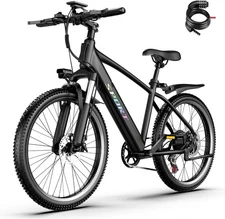 26" POWERFUL 1200W Electric Mountain Bike 25 Miles 7 Speed Commuting Ebike 48V
