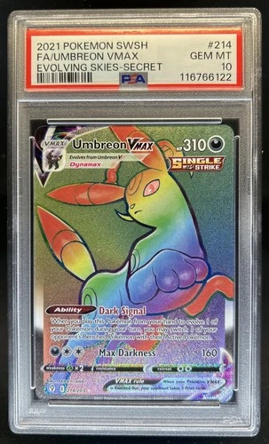 2021 Pokemon SWSH Evolving Skies Umbreon VMAX #214/203 PSA 10 GEM MINT