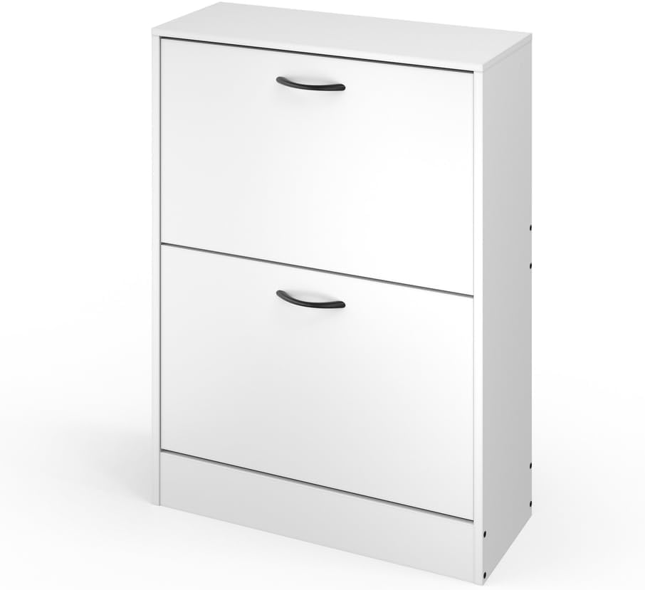 Shoe Cabinet Slim Wooden 2 Door Drawer Storage Organiser Hallway Entryway Unit