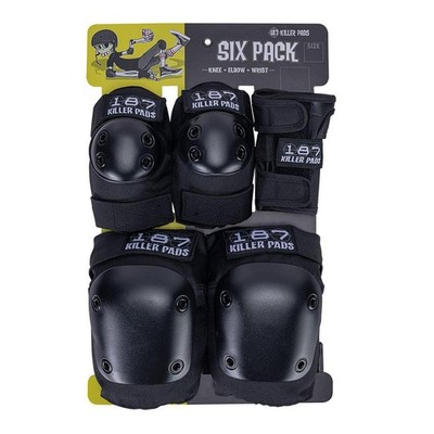 187 Killer Pads Adult Six Pack Knie-, Handgelenk- & Ellenbogenschoner XS schwarz