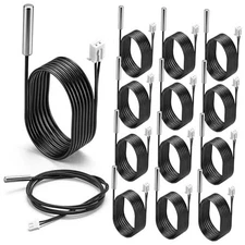 12 Pcs 10k 3950 Temperature Sensor Probe 1 M Waterproof 10k Thermistor Digital 