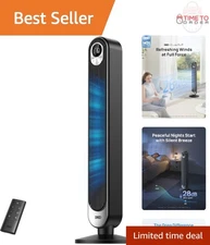 Tower Fan Bladeless 6 Speeds 4 Modes Oscillating 90° Quiet Sleep Timer