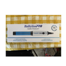 BaBylissPRO Nano Titanium 1" Curling Wand Adjustable Heat Compact Blue/Silver