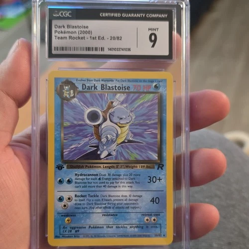 Pokémon TCG Dark Blastoise 20/82 Team Rocket 1st Edition CGC 9 Regular 70 HP
